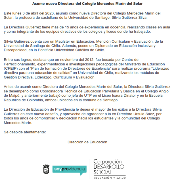 Asume Nueva Directora